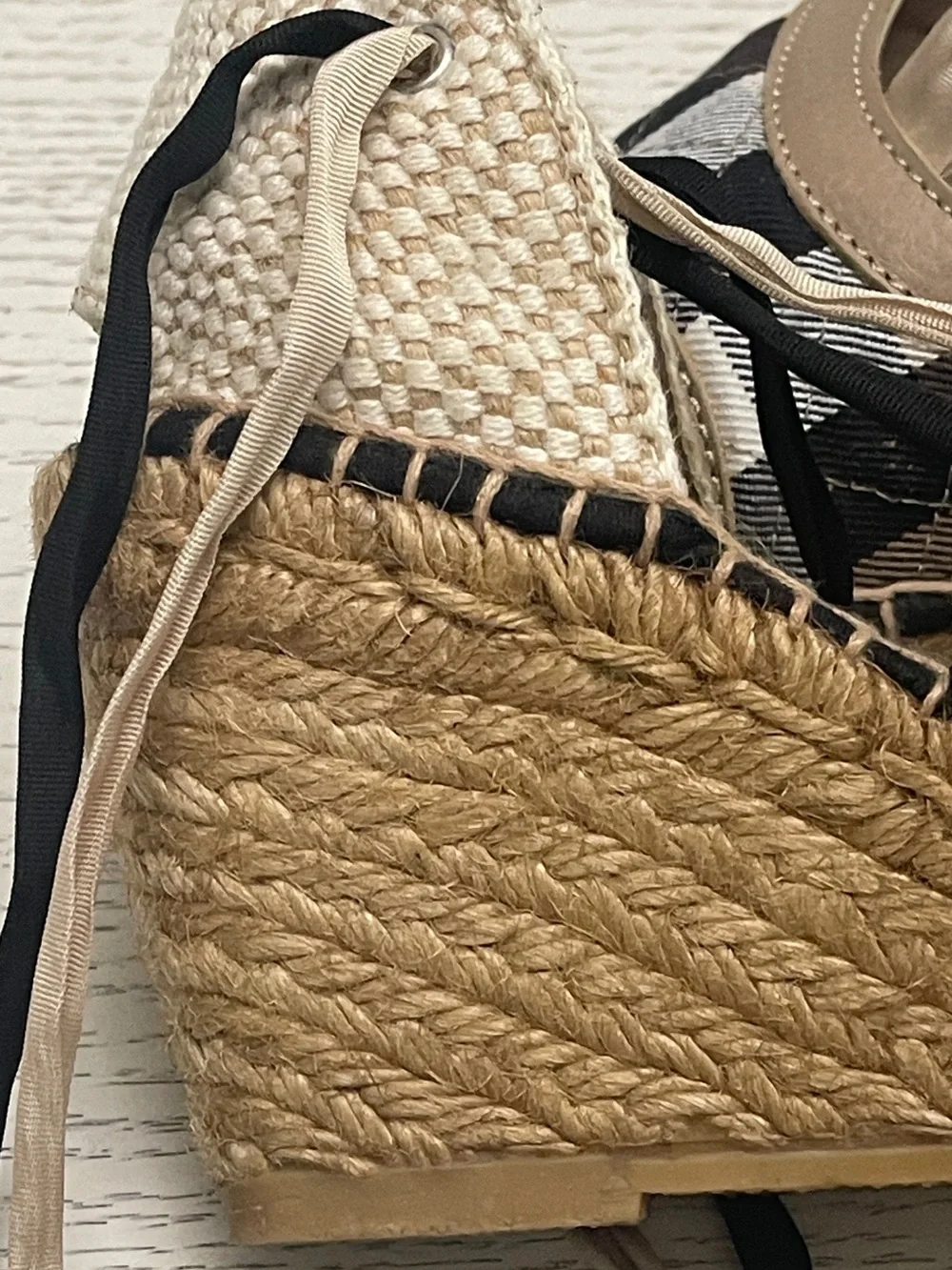 Burberry Check Espadrille Wedges EU 37 /UK 4 / US 7